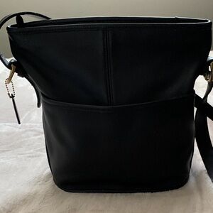 COACH VINTAGE 1990’s BLEEKER BLACK FULL GRAIN LEATHER CROSS BODY OR SHOULDER BAG